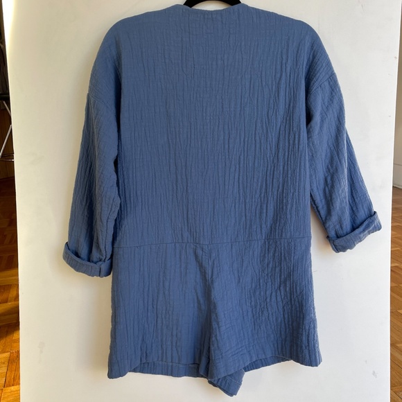 Indigo Blue Zara Jumpsuit Shorts Long Sleeve Small - Picture 7 of 9